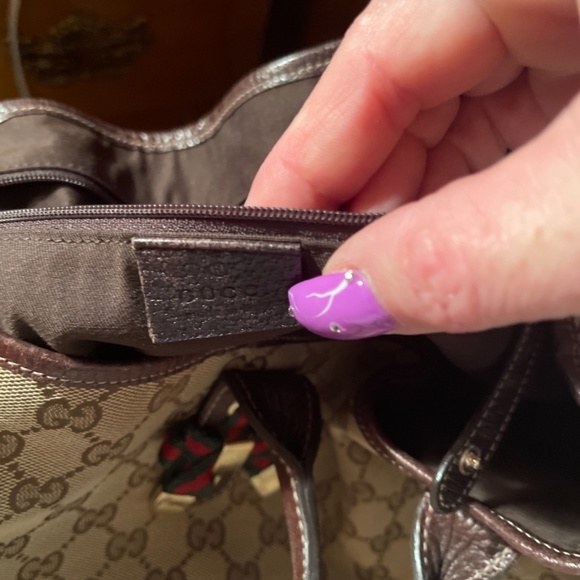 Gucci Beige and Dark Brown Logo Satchel - Picture 4 of 6